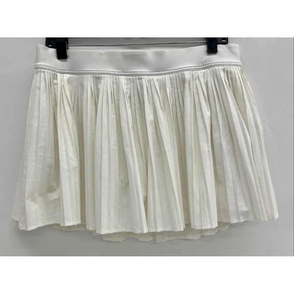 Lululemon Pleated Tennis Skirt White Built-in Shorts Athleisure Size 12 - Picture 4 of 6